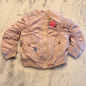 Hudson Pink Bomber Jacket with Embroidered Details girls 6